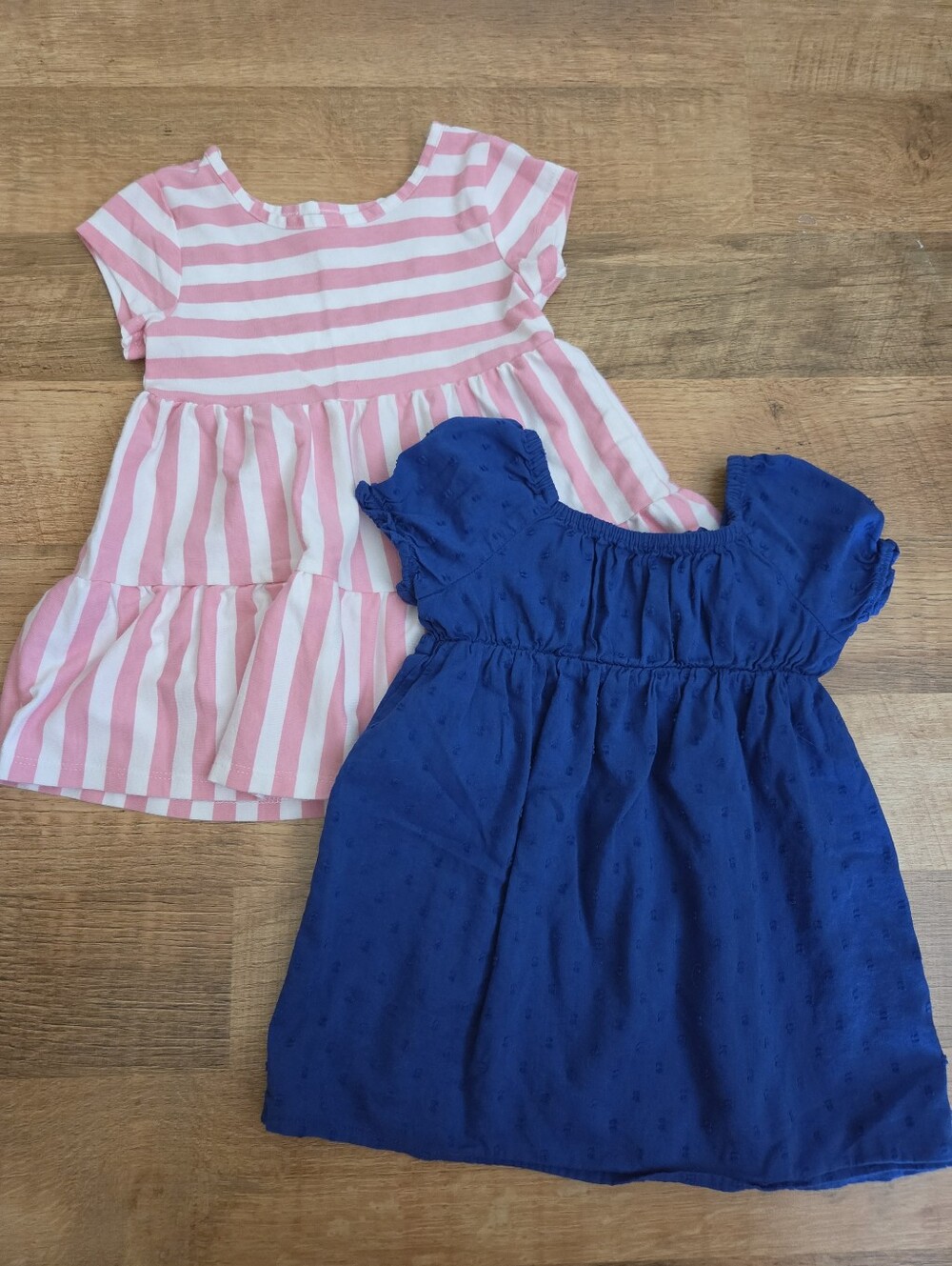 The Children's Place Dresses - Blue Swiss Dot & Pink/White Stripes